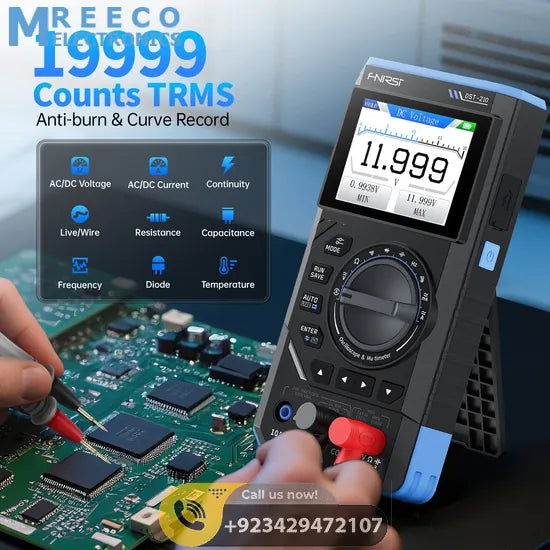 FNIRSI® DST-210 / DST-201 Handheld 3-IN-1 Multimeter Oscilloscope Signal Generator