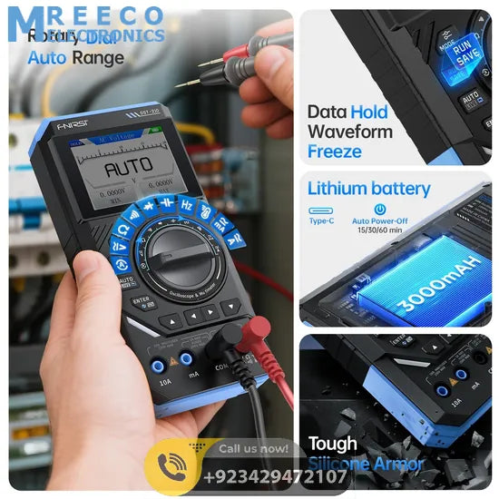 FNIRSI® DST-210 / DST-201 Handheld 3-IN-1 Multimeter Oscilloscope Signal Generator