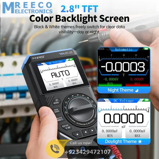 FNIRSI® DST-210 / DST-201 Handheld 3-IN-1 Multimeter Oscilloscope Signal Generator