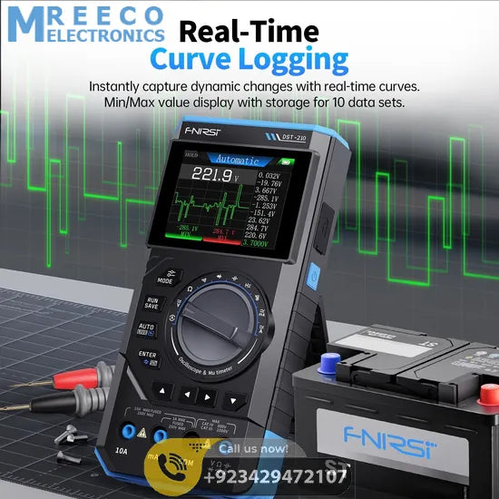 FNIRSI® DST-210 / DST-201 Handheld 3-IN-1 Multimeter Oscilloscope Signal Generator