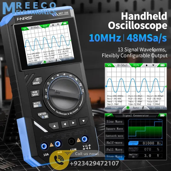 FNIRSI® DST-210 / DST-201 Handheld 3-IN-1 Multimeter Oscilloscope Signal Generator