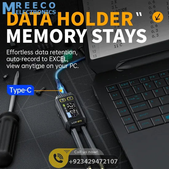 FNIRSI® LCR-ST1 Mini Smart Digital Tweezer LCR SMD ESR Tester