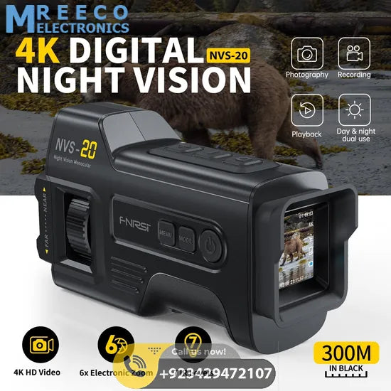 FNIRSI® NVS-20 4K HD Monocular Night Vision Device Infrared 6x Digital Zoom