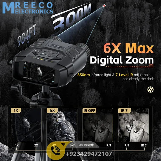 FNIRSI® NVS-40 4K HD Binocular Night Vision Infrared 6x Digital Zoom