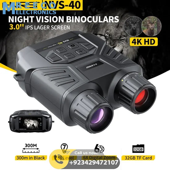 FNIRSI® NVS-40 4K HD Binocular Night Vision Infrared 6x Digital Zoom