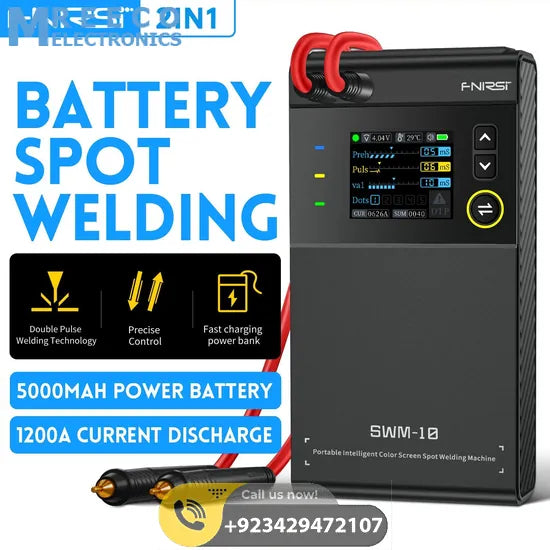 FNIRSI® SWM-10 Portable Intelligent Color Screen Spot Welding Machine