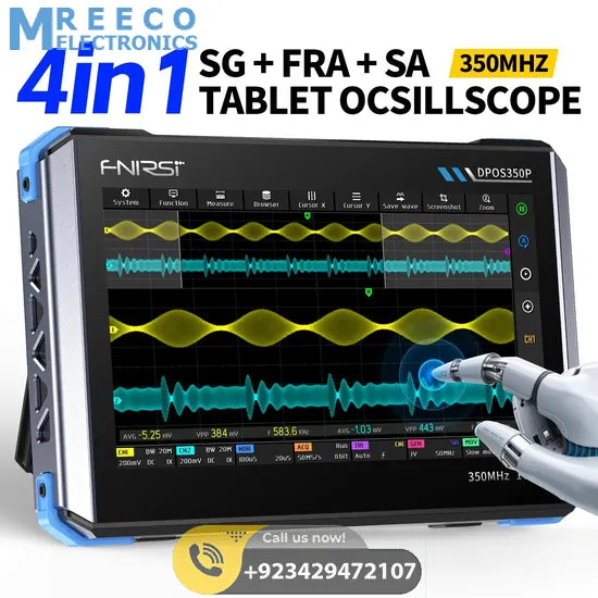 FNIRSI® DPOS350P 4-IN-1 350MHz 1GSPS Tablet Oscilloscope Signal Generator Spectrum Analyzer Frequency Response Analyzer