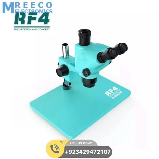 RF4 RF-6565TVP TRINOCULAR STEREO MICROSCOPE WITH BIG BASE 6.5X~65X ZOOM - 3D CONTINUOUS ZOOM